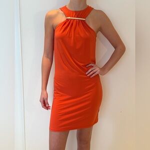Michael Kors Strapless Orange Dress